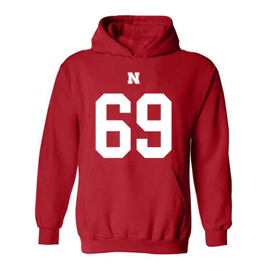 Nebraska - NCAA Football : Landen Davidson - Fashion Shersey Hooded Sweatshirt-0