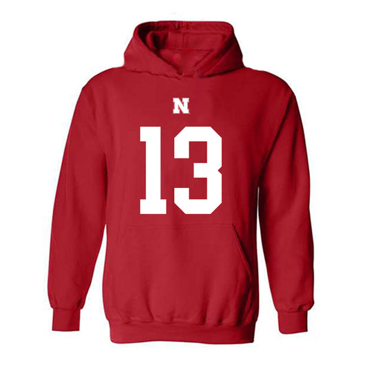 Nebraska - NCAA Football : Nyziah Hunter - Fashion Shersey Hooded Sweatshirt-0