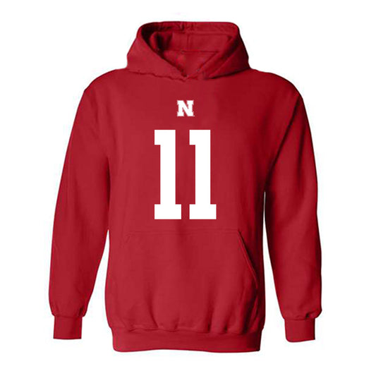Nebraska - NCAA Football : Kwazi Gilmer - Fashion Shersey Hooded Sweatshirt-0
