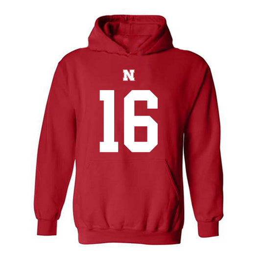 Nebraska - NCAA Football : Bode Soukup - Fashion Shersey Hooded Sweatshirt-0