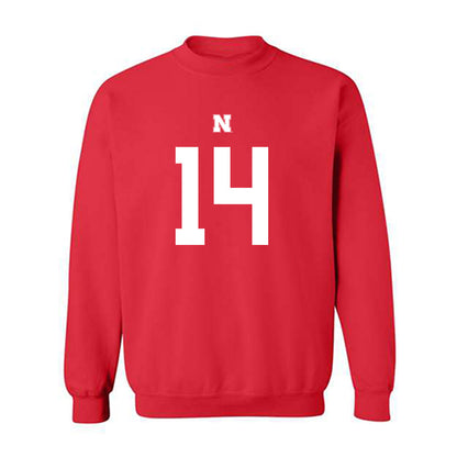 Nebraska - NCAA Football : TJ Lateef - Fashion Shersey Crewneck Sweatshirt-0
