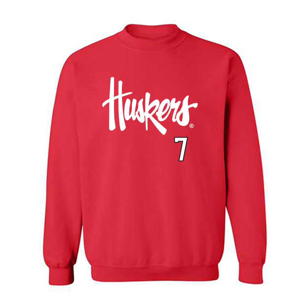 Nebraska - NCAA Softball : Ava Kuszak - Sports Shersey Crewneck Sweatshirt-0