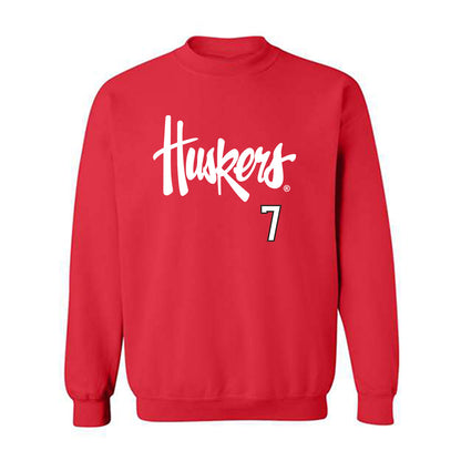 Nebraska - NCAA Softball : Ava Kuszak - Sports Shersey Crewneck Sweatshirt-0