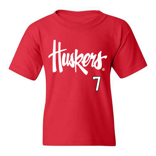 Nebraska - NCAA Softball : Ava Kuszak - Sports Shersey Youth T-Shirt-0