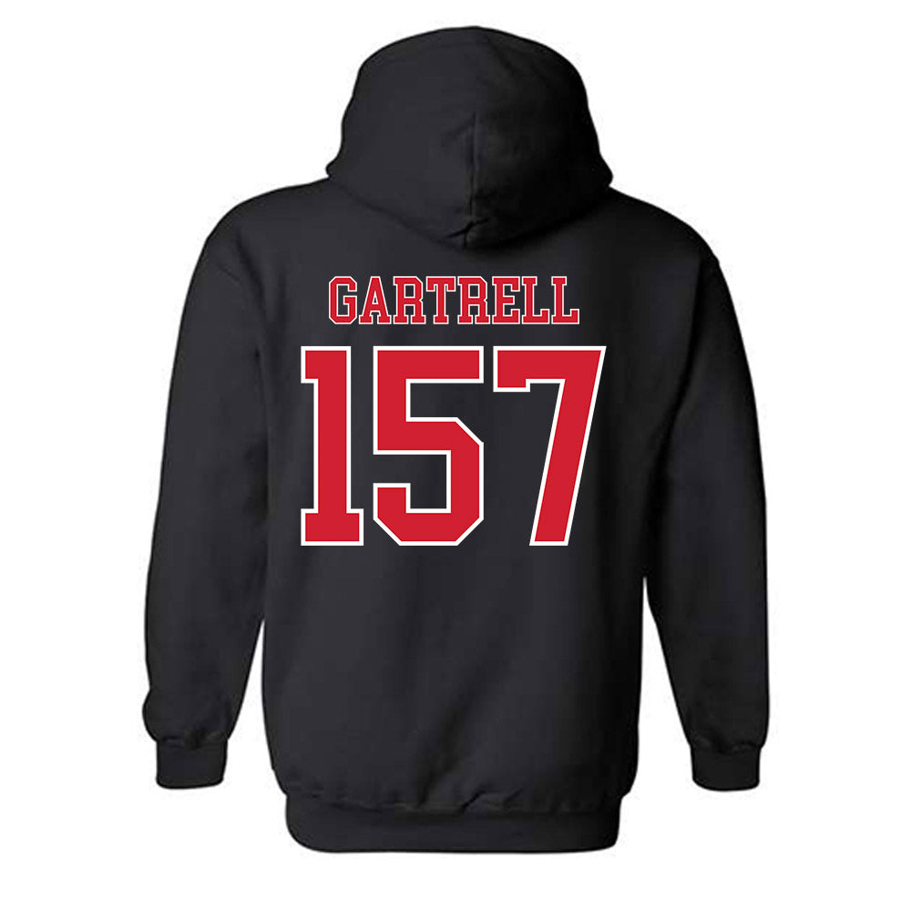 Nebraska - NCAA Wrestling : Dez Gartrell - Generic Shersey Hooded Sweatshirt-1