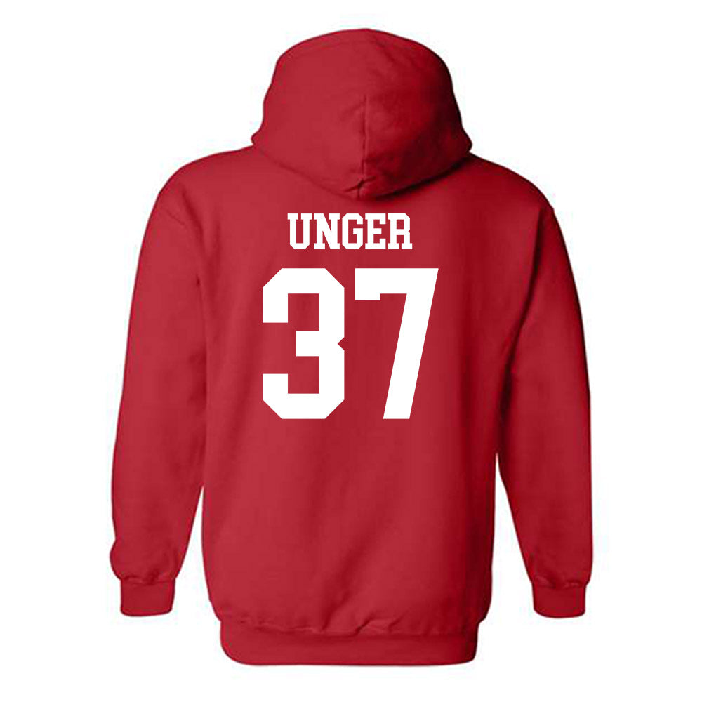 Nebraska - NCAA Baseball : J'Shawn Unger - Sports Shersey Hooded Sweatshirt-1