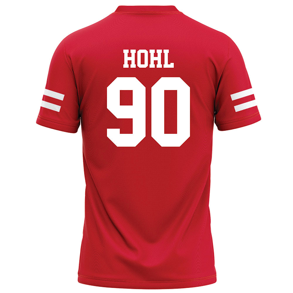 Nebraska - NCAA Football : John Hohl - Red Football Jersey-1