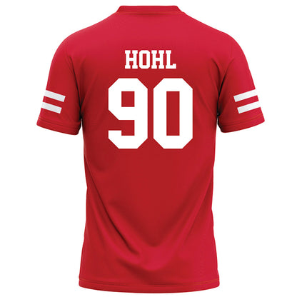 Nebraska - NCAA Football : John Hohl - Red Football Jersey-1