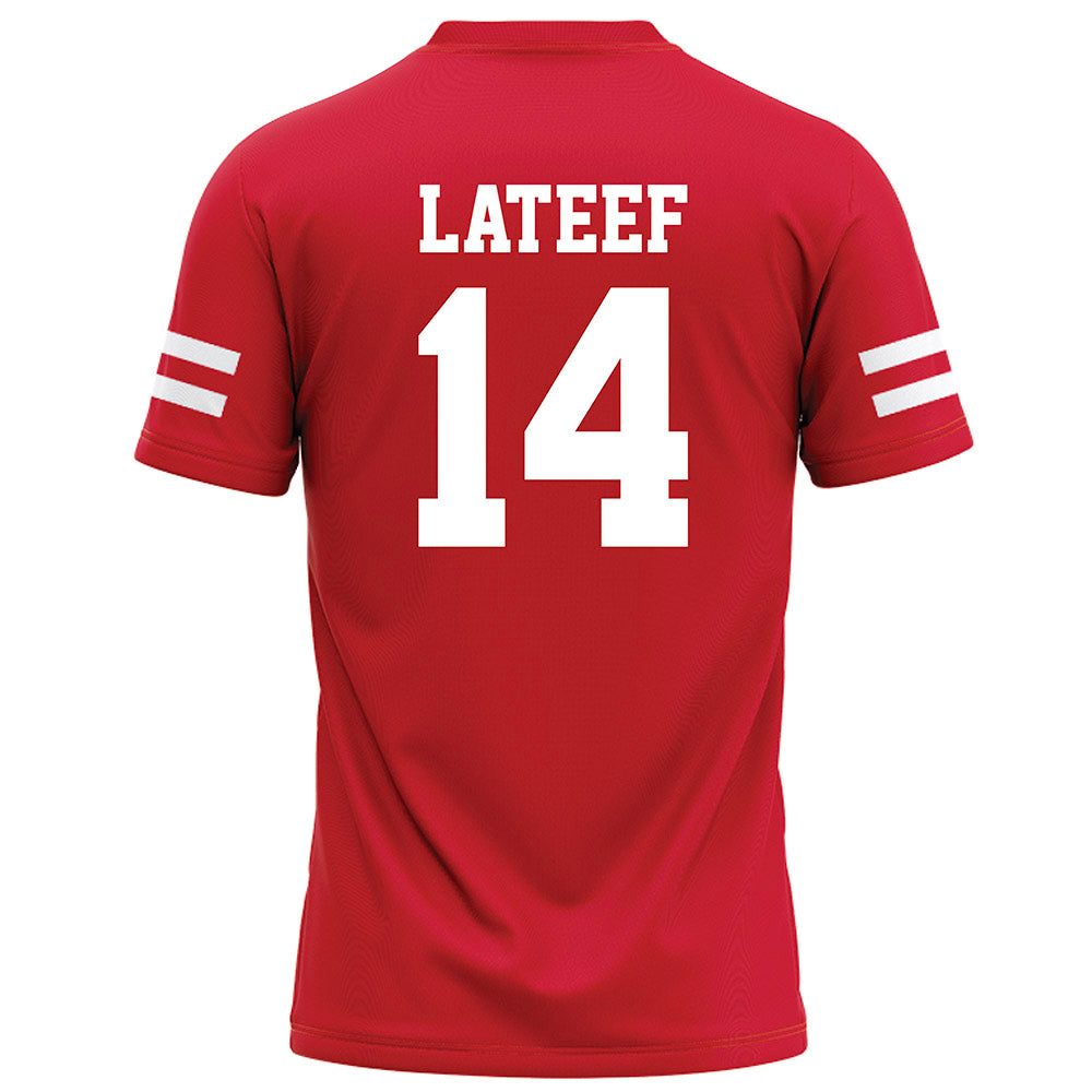 Nebraska - NCAA Football : TJ Lateef - Red Football Jersey-1