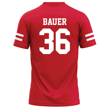 Nebraska - NCAA Football : Rowdy Bauer - Red Football Jersey-1