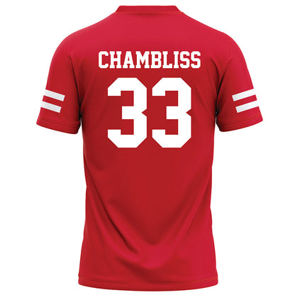 Nebraska - NCAA Football : Owen Chambliss - Red Football Jersey-1
