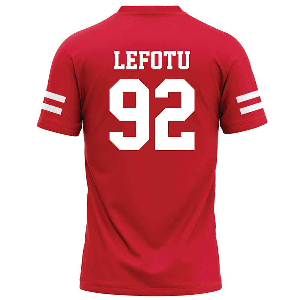 Nebraska - NCAA Football : Sua Lefotu - Red Football Jersey