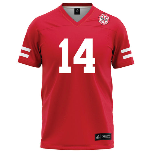 Nebraska - NCAA Football : TJ Lateef - Red Football Jersey-0
