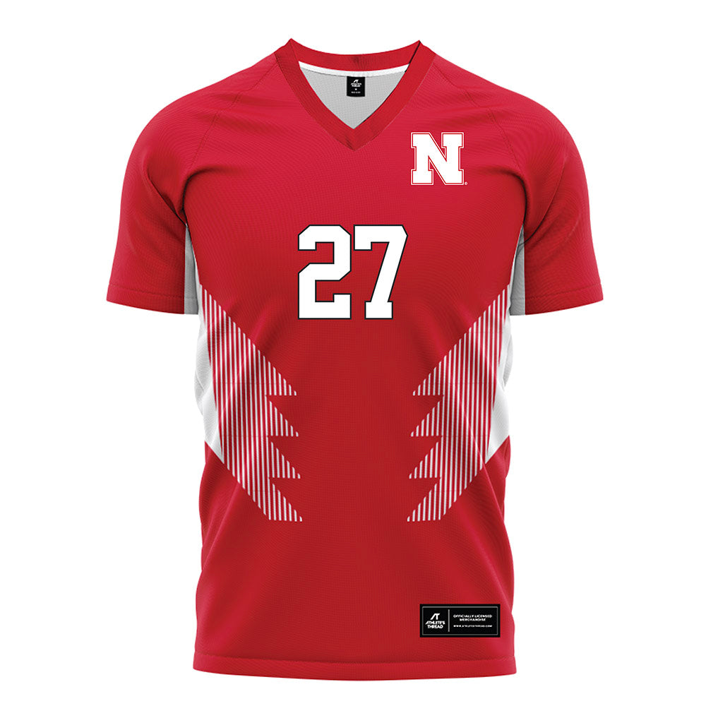 Nebraska - NCAA Women's Soccer : Nathalie Lewis - Red Soccer Jersey-0