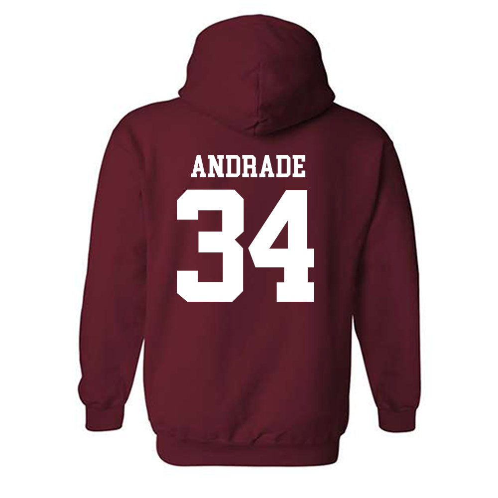 UMass - NCAA Football : Payton Andrade - Generic Shersey Hooded Sweatshirt-1
