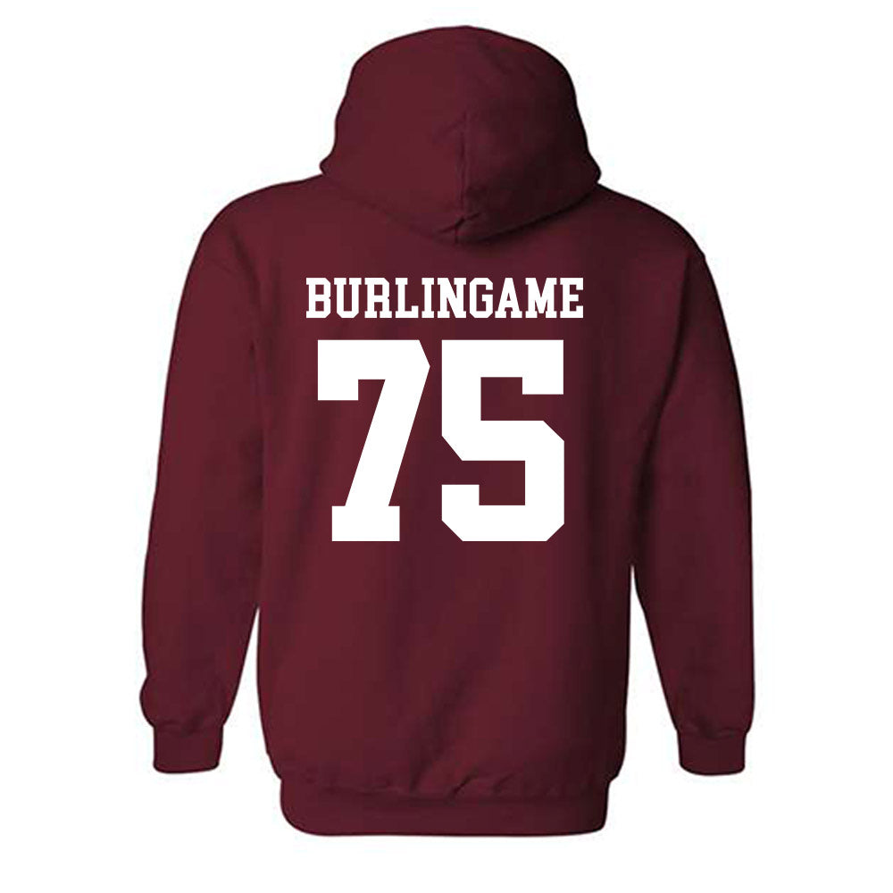 UMass - NCAA Football : Tanner Burlingame - Generic Shersey Hooded Sweatshirt-1