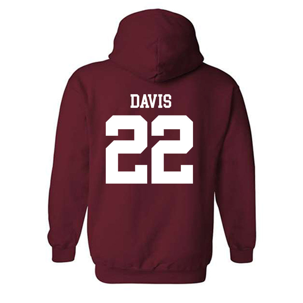 UMass - NCAA Football : Tk Davis - Generic Shersey Hooded Sweatshirt-1