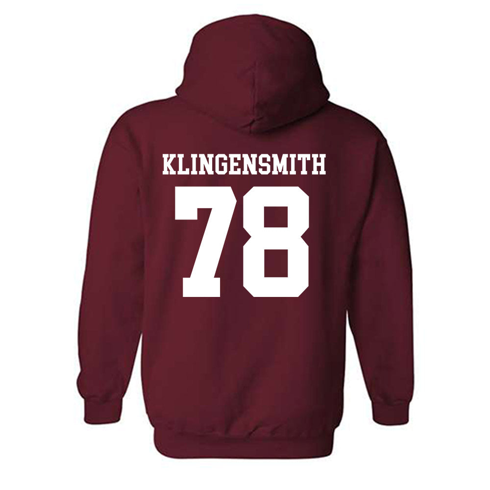 UMass - NCAA Football : Greg Klingensmith - Generic Shersey Hooded Sweatshirt-1