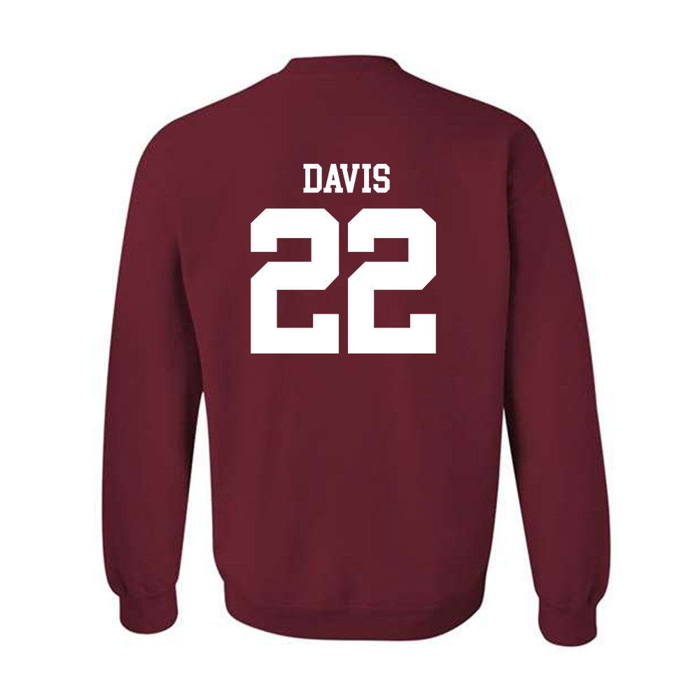 UMass - NCAA Football : Tk Davis - Generic Shersey Crewneck Sweatshirt-1