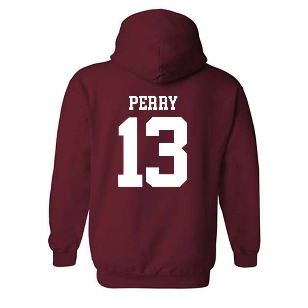 UMass - NCAA Football : Willl Perry - Generic Shersey Hooded Sweatshirt-1