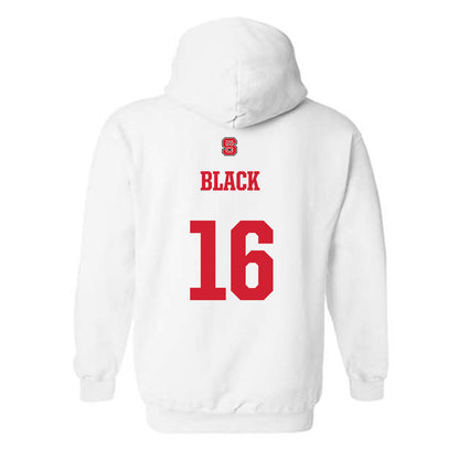 NC State - NCAA Baseball : Collins Black - Generic Shersey Hooded Sweatshirt-1