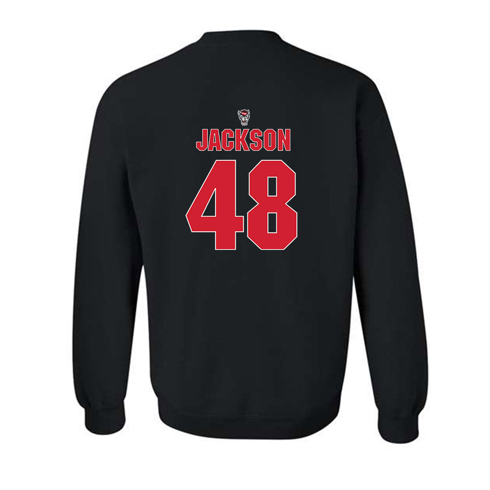 NC State - NCAA Football : Hunter Jackson - Sports Shersey Crewneck Sweatshirt-1