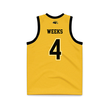 Southern Miss - NCAA Men's Basketball : Tylik Weeks - Gold Basketball Jersey-1