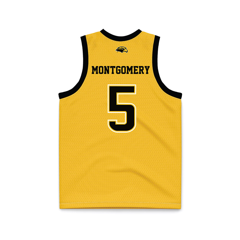 Southern Miss - NCAA Men's Basketball : Jett Montgomery - Gold Basketball Jersey-1
