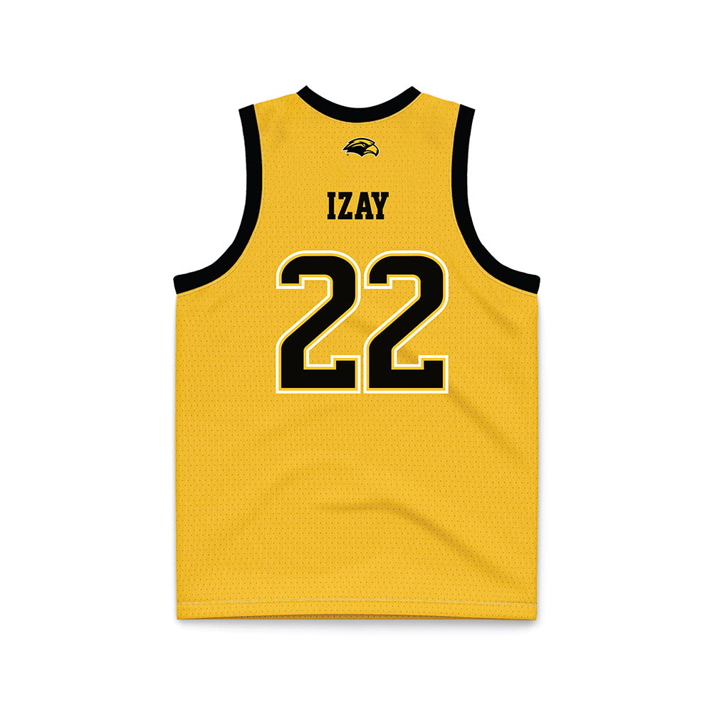Southern Miss - NCAA Men's Basketball : tegra izay - Gold Basketball Jersey-1