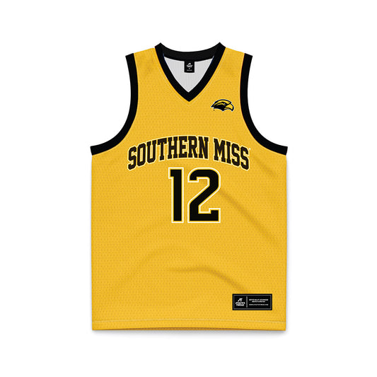 Southern Miss - NCAA Men's Basketball : Felipe Patino - Gold Basketball Jersey-0