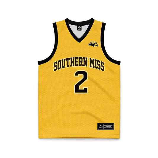 Southern Miss - NCAA Men's Basketball : Brewer Carruth - Gold Basketball Jersey-0