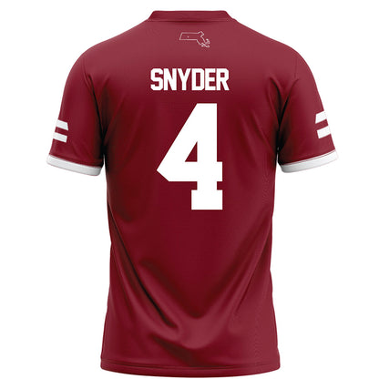 UMass - NCAA Football : DD Snyder - Maroon Football Jersey-1