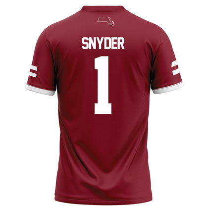 UMass - NCAA Football : DD Snyder - Maroon Football Jersey-1