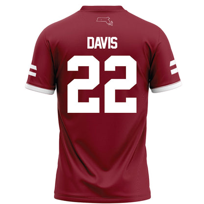 UMass - NCAA Football : Tk Davis - Maroon Football Jersey-1