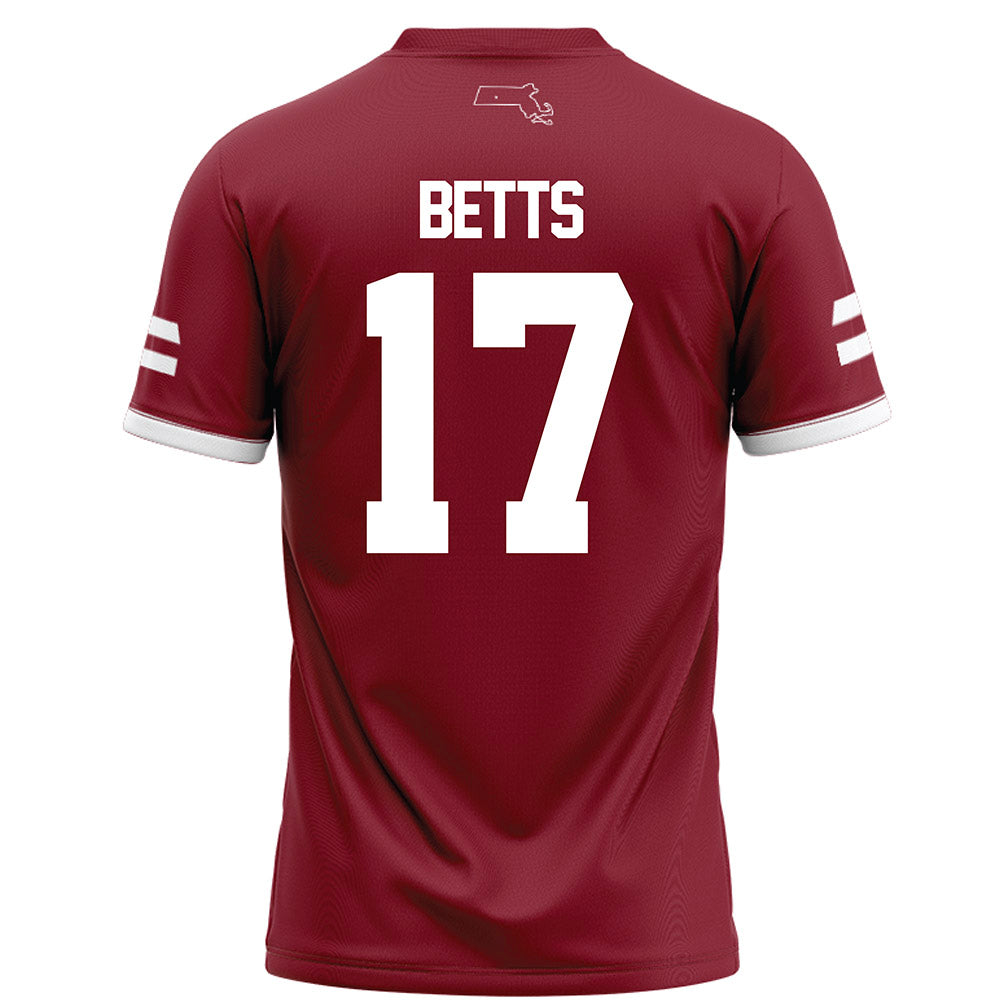 UMass - NCAA Football : Zachary Betts - Maroon Football Jersey-1