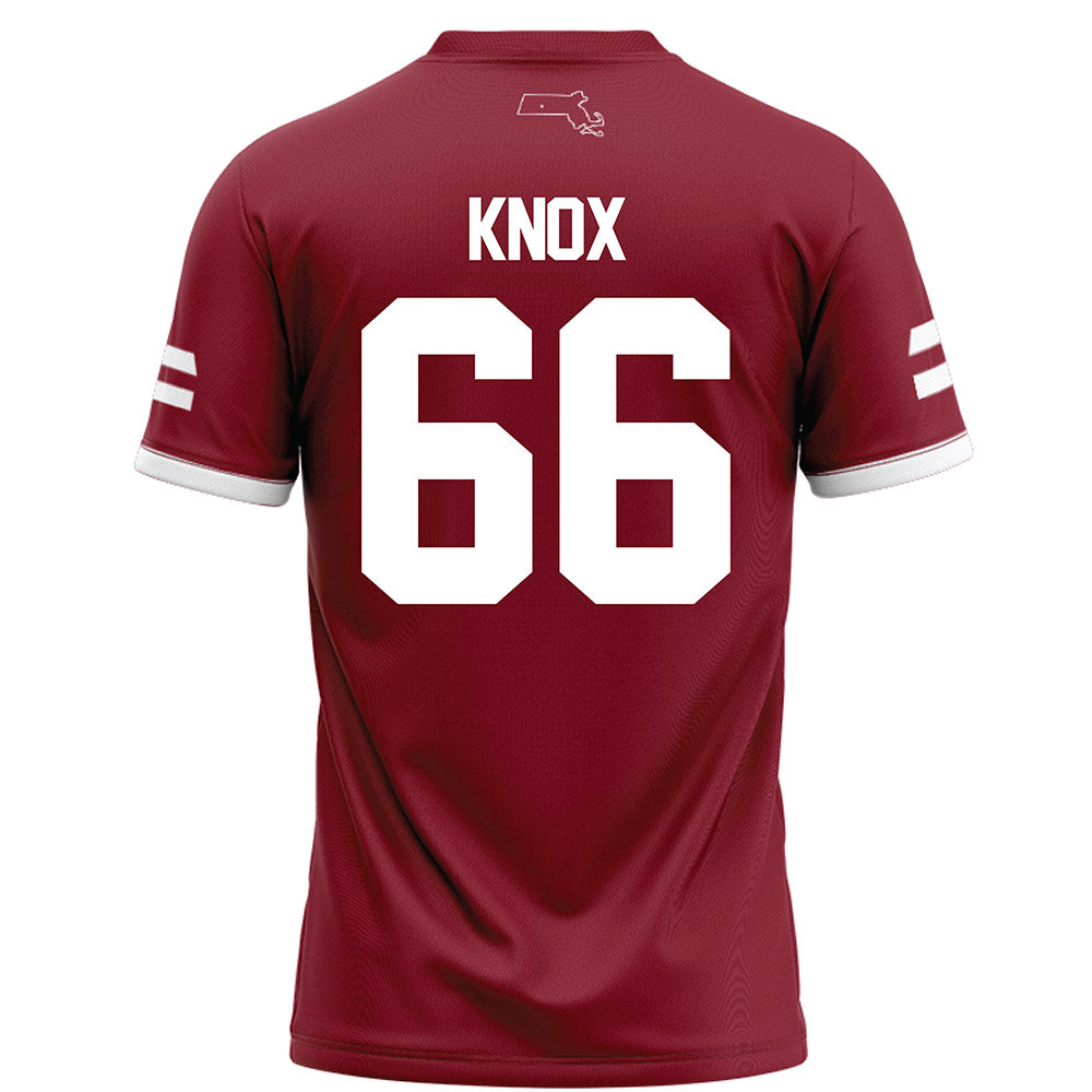 UMass - NCAA Football : Greg Knox - Maroon Football Jersey-1