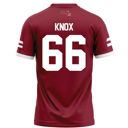 UMass - NCAA Football : Greg Knox - Maroon Football Jersey-1