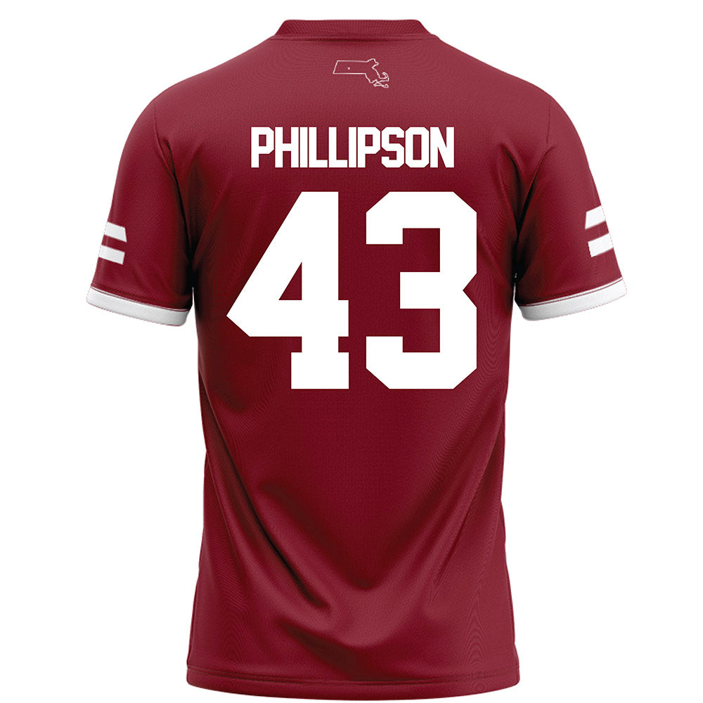 UMass - NCAA Football : Edward Phillipson - Maroon Football Jersey-1