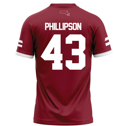 UMass - NCAA Football : Edward Phillipson - Maroon Football Jersey-1