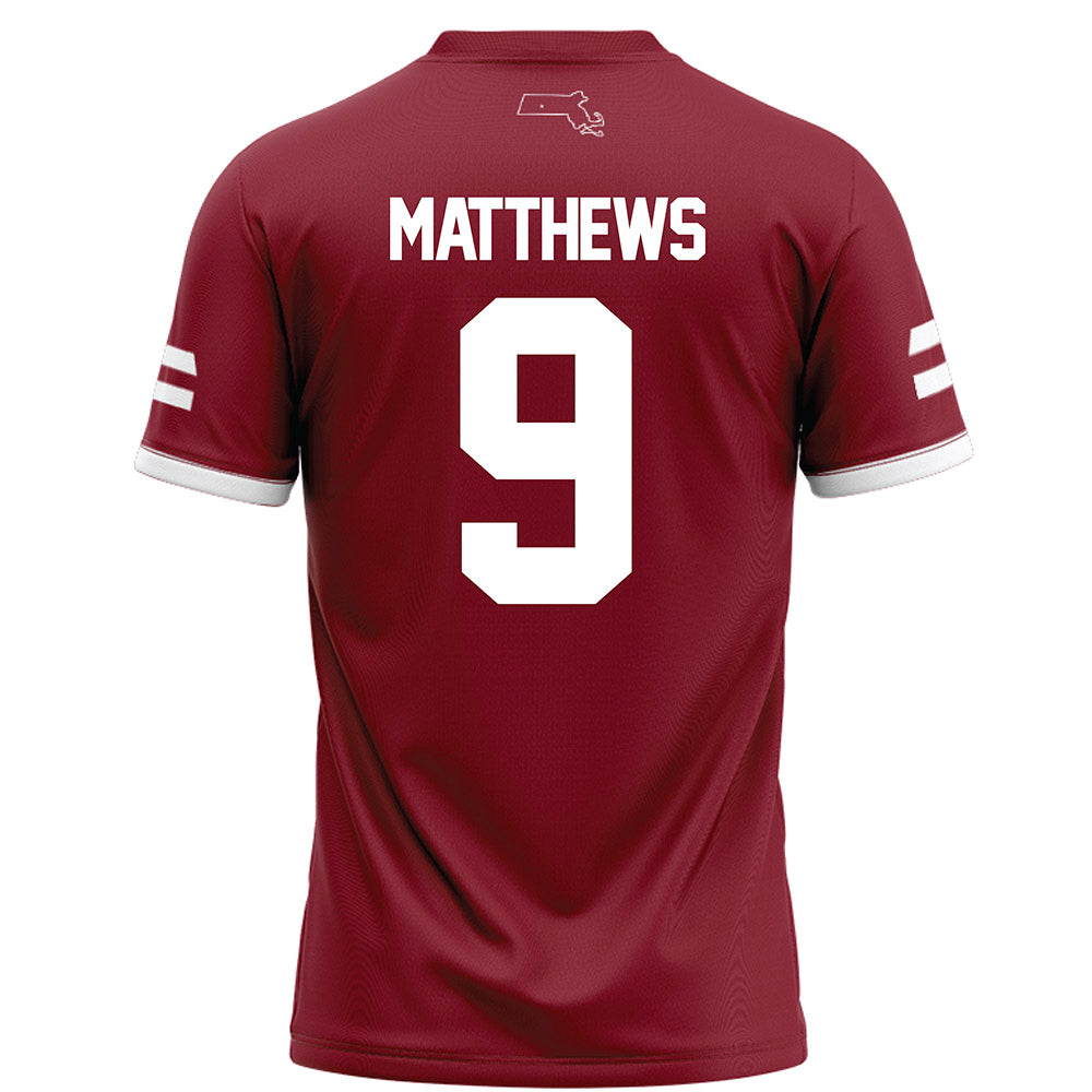 UMass - NCAA Football : Devin Matthews - Maroon Football Jersey-1
