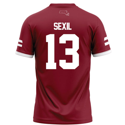 UMass - NCAA Football : Raheim Sexil - Maroon Football Jersey-1
