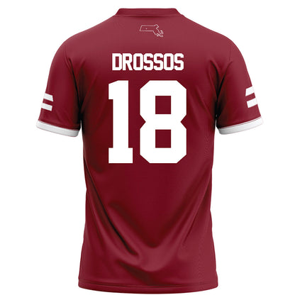 UMass - NCAA Football : Dinos Drossos - Maroon Football Jersey-1