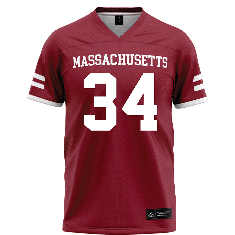 UMass - NCAA Football : Payton Andrade - Maroon Football Jersey-0