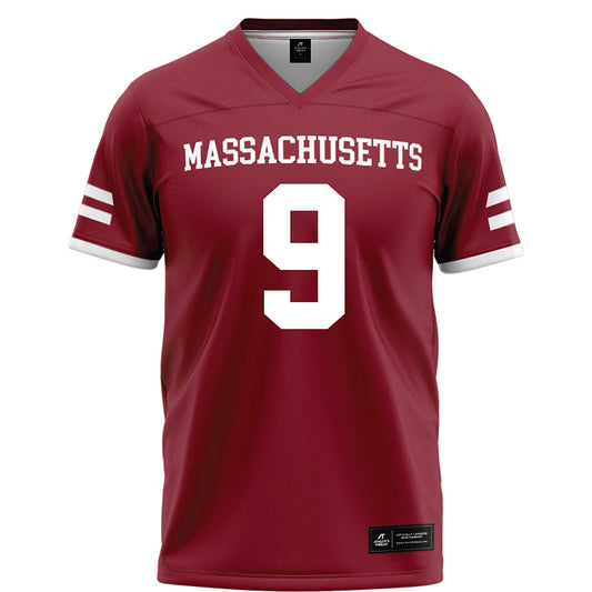UMass - NCAA Football : Justin Krueger - Maroon Football Jersey-0
