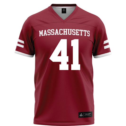 UMass - NCAA Football : Grant Mills - Maroon Football Jersey-0