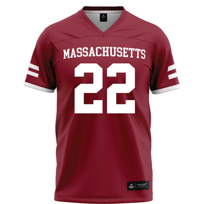 UMass - NCAA Football : Tk Davis - Maroon Football Jersey-0
