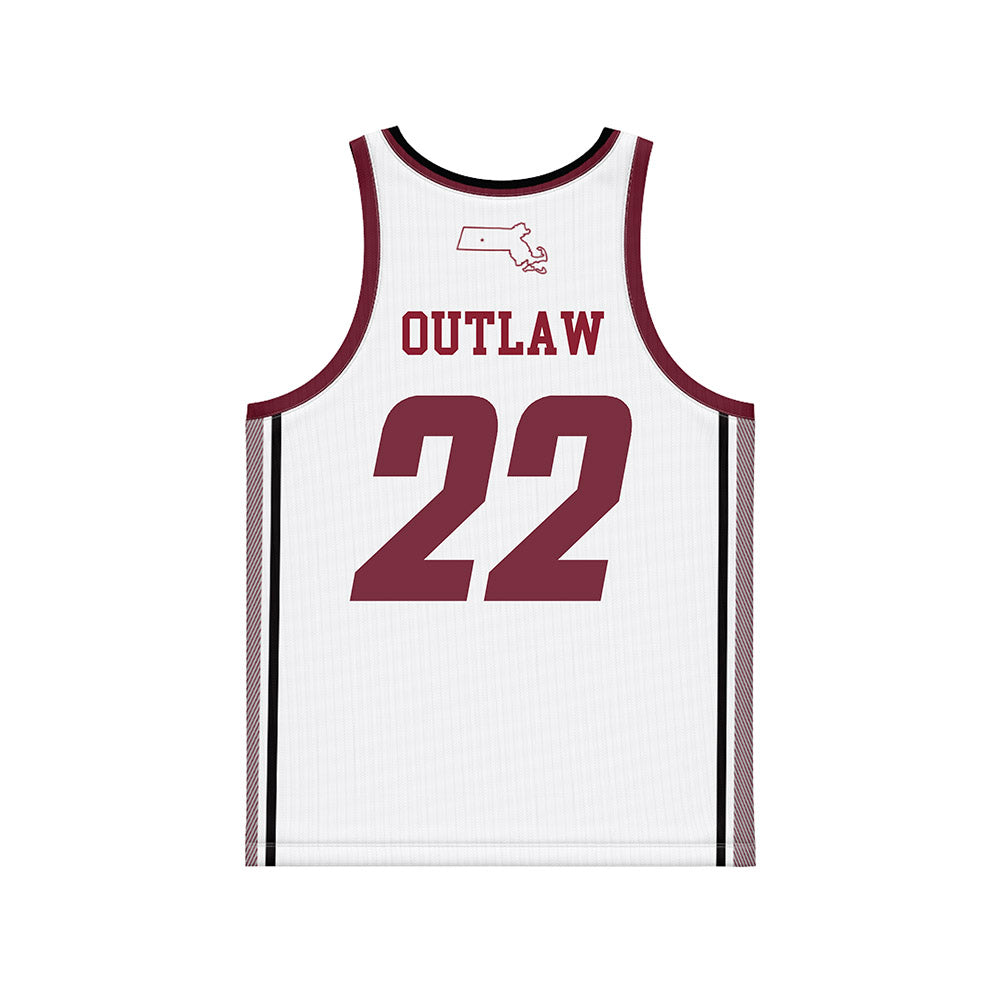 UMass - NCAA Men's Basketball : Charles Outlaw - White Basketball Jersey-1