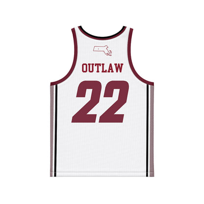 UMass - NCAA Men's Basketball : Charles Outlaw - White Basketball Jersey-1