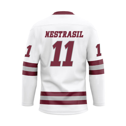 UMass - NCAA Men's Ice Hockey : Vaclav Nestrasil - White Hockey Jersey-1