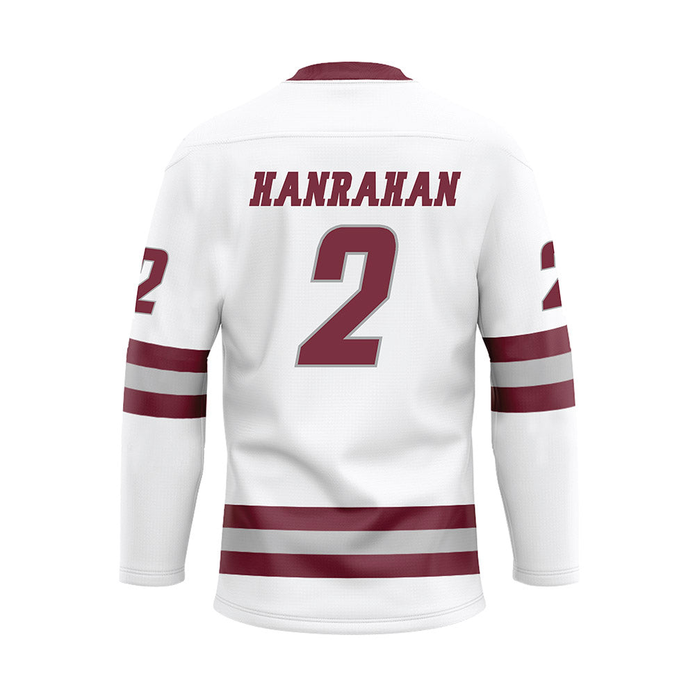 UMass - NCAA Men's Ice Hockey : Coleson Hanrahan - White Hockey Jersey-1